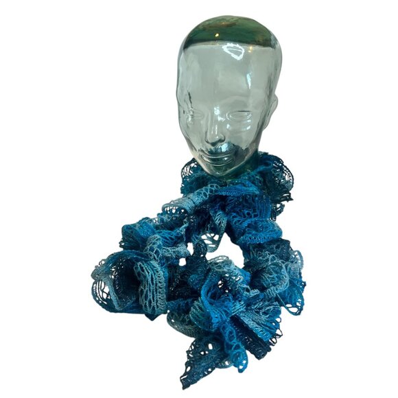 Blue & Red Lacey Scarves - Picture 5 of 7